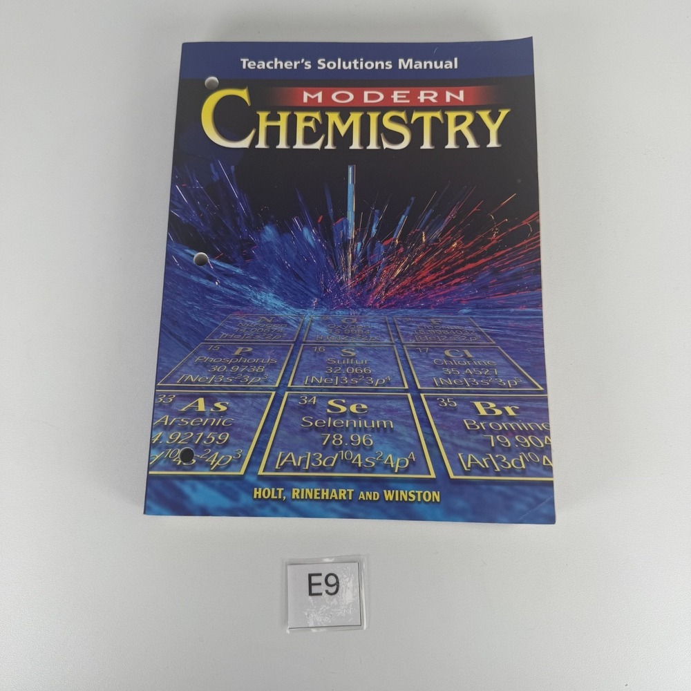 MODERN CHEMISTRY : TEACHER'S SOLUTION MANUAL By Rinehart Holt **Excellent**